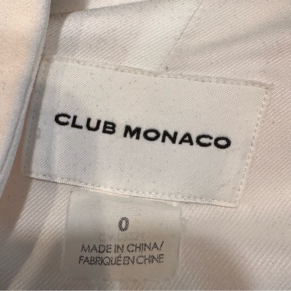 Club Monaco Women’s Tie Back White Blazer Collarless Size 0 - Picture 4 of 11